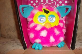 Furby Boom Pink With White Dots,  Yellow Face Blue Ears With Box