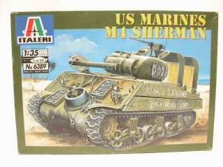 1/35 Italeri M4 Sherman Us Marines Fording Tank Armor Plastic Scale Model Kit