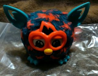 Furby Boom - 2012 - Black Orange Zig Zag - Stars - Teal Ears - Orange Eyes