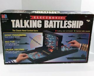 Vintage Electronic Talking Battleship Game - Milton Bradley - - 1989
