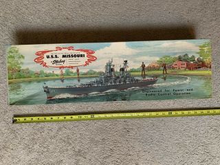 Vintage Uss Missouri Partial Rc Model Kit With Ship Fittings - Sterling