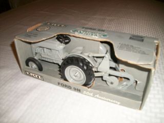 Ertl Die Cast Ford 9n Tractor With Mounted 2 - 14 Plow,  1/16th,  50th Anniversary
