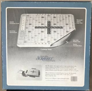 Scrabble 1982 Deluxe Turntable Rotating Board Game 100 Complete 2