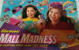 Vtg Electronic Mall Madness Shopping Spree Board Game 1996 Milton Bradley