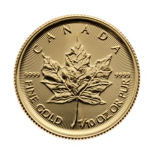 2019 Gold 1/10 Oz Canadian Maple Leaf $5 Coin Gem Bu