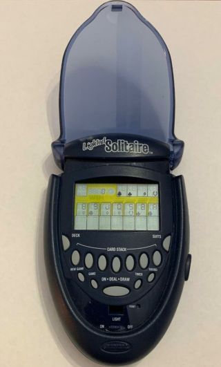 Radica Lighted Solitaire Electronic Handheld Game Flip Cover 2003 Model 74014
