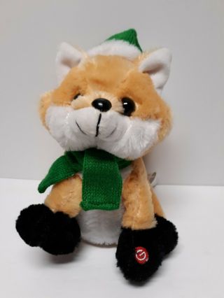 Gemmy What Does The Fox Say Singing Dancing Animated Plush Holiday Fox 9 "