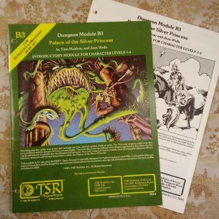 Ad&d Palace Of The Silver Princess,  Tsr 1981 Module B3/9044,  Dungeons & Dragons