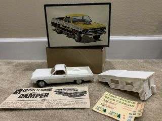Vintage Amt 1965 Chevy El Camino & Camper Model Car Kit 2345