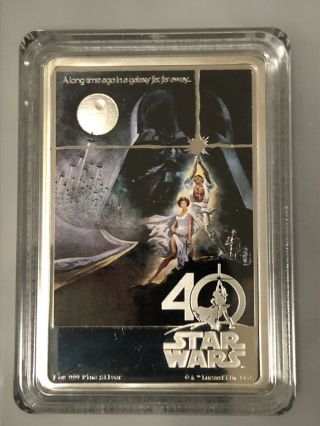 Star Wars 40th Anniversary 1 Oz.  Silver Coin W/coa