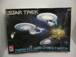 Amt Ertl Snapfast Model Kit Star Trek Uss Enterprise Ncc 1701b C E Set