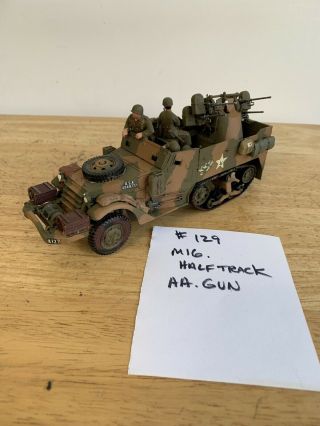 Built 1/35 Wwii Us M16 Quad Gun & Crew Painted Detailed