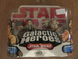 2009 Hasbro Star Wars Galactic Heroes 2 Pack Han Solo & Logray Nip