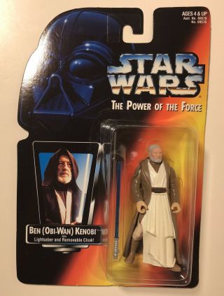 1995 Star Wars Power Of The Force Ben Obi Wan Kenobi Figure Kenner Red Card