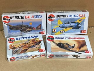 Airfix 1/72 WW2 Aircraft kits x 4,  various,  Kittyhawk,  Dinah etc 2