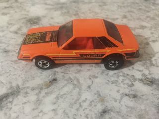 1979 Hot Wheels Turbo Mustang Cobra Orange Hong Kong Metal Base