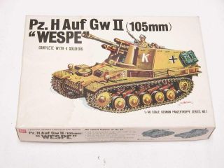1/48 Bandai Pz.  H Auf Gw Ii 105mm Wespe German Plastic Scale Model Kit Complete
