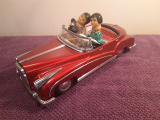 1970s Vintage China Photoing On Car Red Car Battery Operated Tin Toy