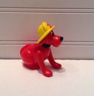 Pbs Kids Clifford The Big Red Dog In Fireman Hat 3 " Figurine