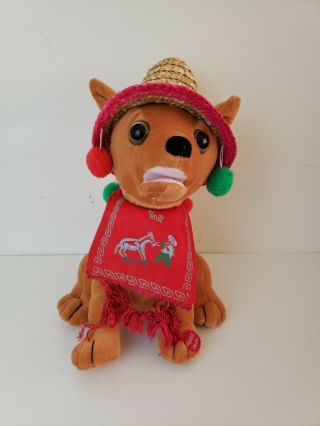 Pbc Pancho The Chihuahua Singing Feliz Navidad Plush 12 " Tall Toy Gift Christmas