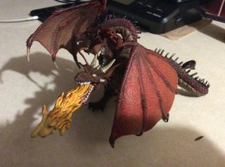 Papo Red 2 - Headed Fire Breathing Dragon With Wings