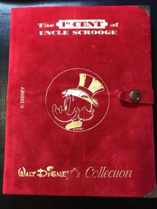 Walt Disney First Cent Of Uncle Scrooge Pure Silver Proof Coin Platinum Gold