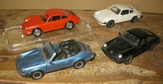 (3) Nzg & (1) Vitesse Porsche 911 Carrera Cabriolet Die Cast Cars 1/43 Scale