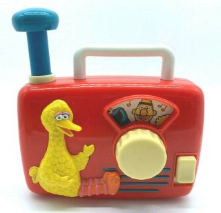 Sesame Street Big Bird Musical Wind - Up Toy Radio - Vintage - Pre - Owned
