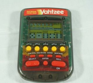 Vintage 1995 Yahtzee Electric Hand Held Video Game Milton Bradley