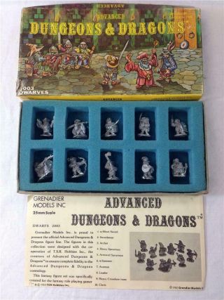 Vintage 1980 Dungeons & Dragons Dwarfs 2003 Grenadier 25mm Scale Figures