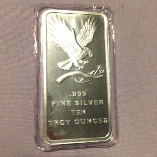 10 Troy Oz Sunshine.  999 Fine Silver Bar Mark Si