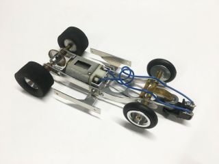 Vintage 1/24 T.  H.  E.  Slot Car Chassis With Rewound Revell Motor - Rolling