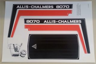 Allis - Chalmers 8070 Pedal Tractor Replacement Ertl Decal Set Adhesive Back