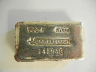 Vintage Engelhard.  999 Fine Silver,  5 Troy Oz.  Bar Serial 145948