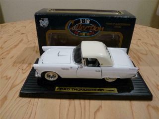 Road Tough 1955 Ford Thunderbird 1/18 Scale White Die Cast Model Car