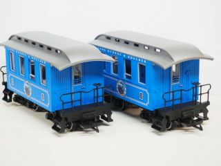 Two Lgb G - Scale American Passenger Cars,  Blue,  From Set 72327,