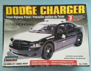 Lindberg Police Texas Highway Patrol Dodge Charger Plastic Model Kit Opened Kit