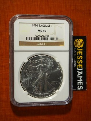 1996 $1 American Silver Eagle Ngc Ms69 Classic Brown Label Key Date