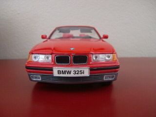 Maisto 1993 BMW 325i Convertable Red Diecast Metal 1:18 3
