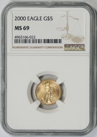 2000 Gold Eagle $5 Tenth - Ounce Ms 69 Ngc 1/10 Oz.