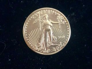 2018 1/10 Oz $5 American Eagle Bu Gold Coin