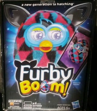 Furby Boom Hasbro 2013 Interactive Black Pink Blue Triangle Retired