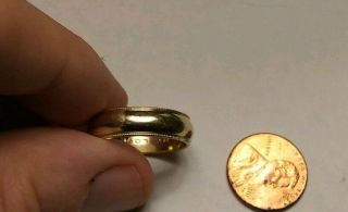Estate 14k gold scrap or wear ring 6.  8 grams wedding band has monogram 3