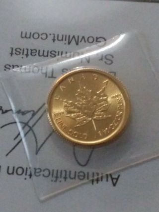 2018 Canadian Gold Maple Leaf $5 Coin - 1/10 Oz 9999 Gold - Canada Bullion Bu
