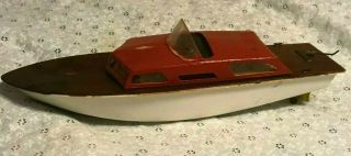 Vintage Wooden Model Ship (16 Inches Long) Electric Boat Wow