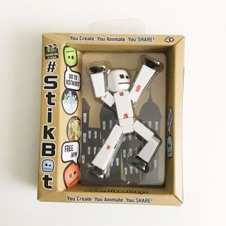 Stikbot White Action Figure Bendable Poseable Toy Robot Create Animate Zing
