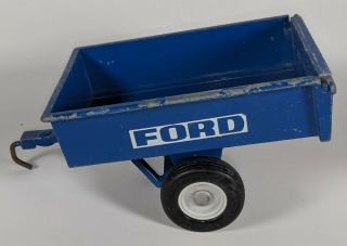 Ford Vintage Metal Toy Garden Tractor Trailer Dump Cart Wagon 1974 Ertl