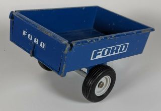 Ford vintage metal toy Garden Tractor Trailer Dump Cart Wagon 1974 Ertl 2