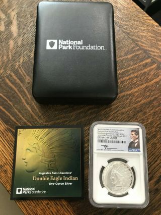 2017 1 Oz Silver Saint Gaudens Double Eagle Indian High Relief Ngc Pf 70