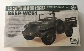 Afv Club Us 3/4 Ton Weapons Carrier Beep Wc51 1/35 Af35s15 - Open Parts